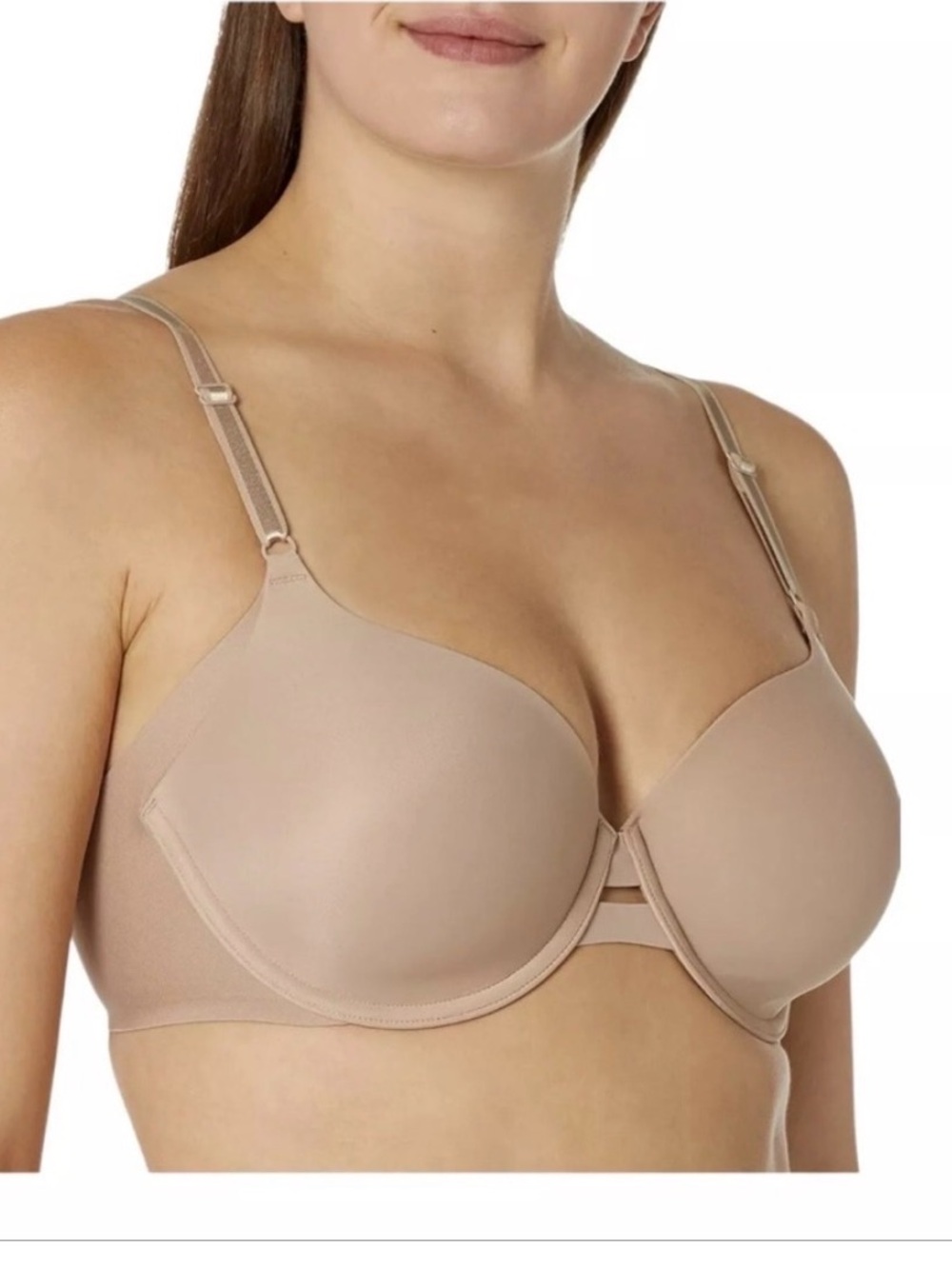 Warners Simply Perfect Extra Side Coverage T Shirt Bra Beige Women's Size 34B